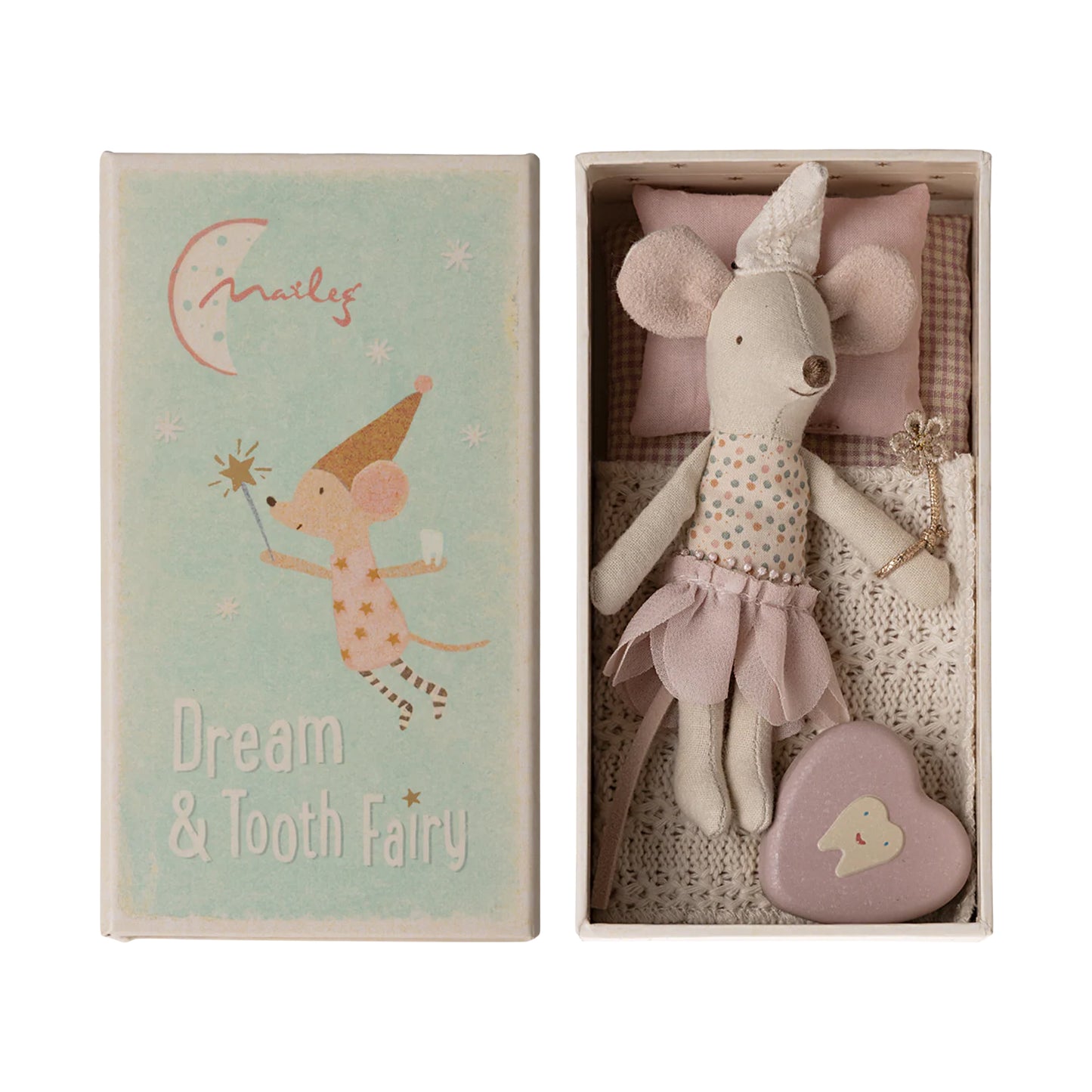 Maileg Tooth Fairy Mouse, Little Sister in Match Box