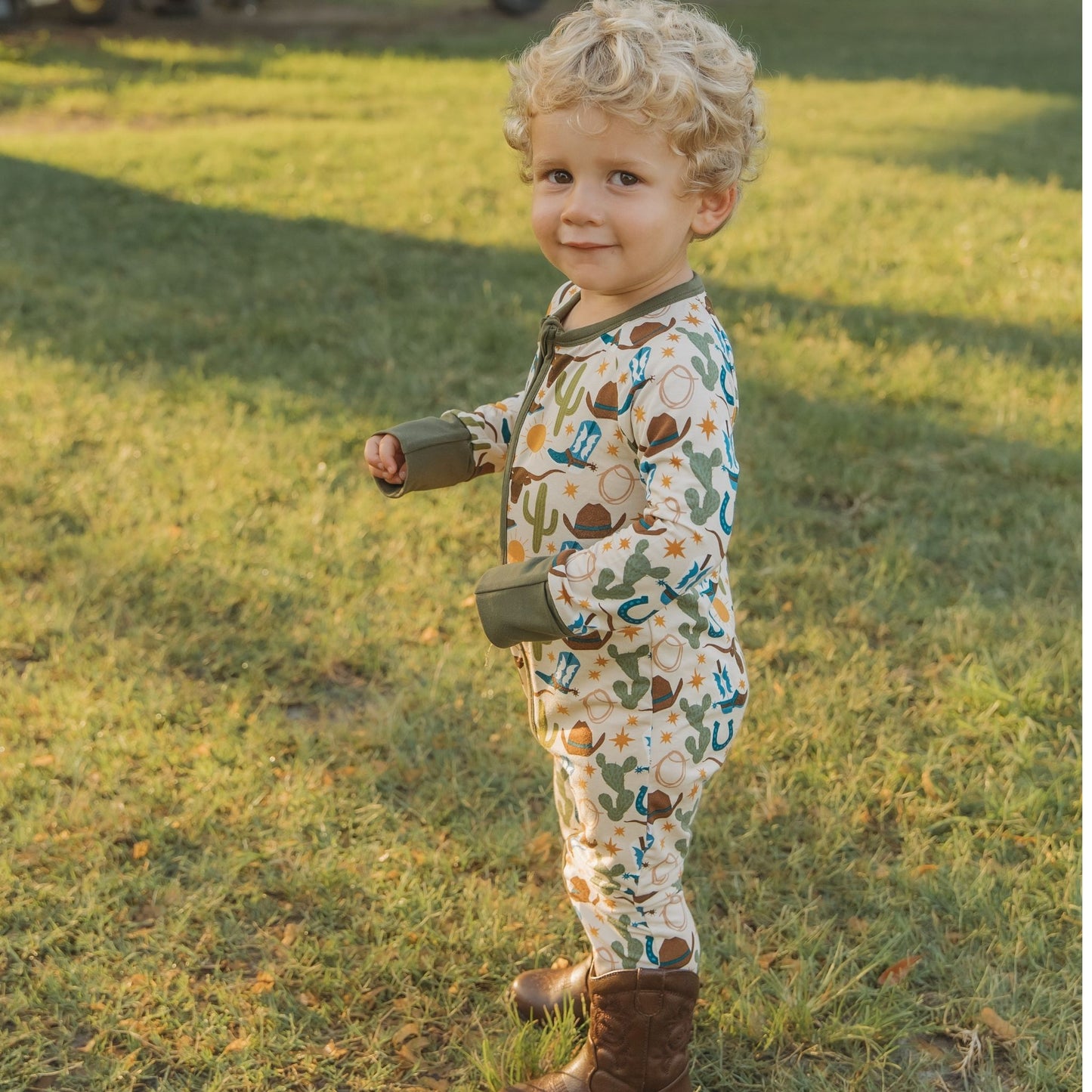 Howdy Western Bamboo Convertible Baby Pajamas