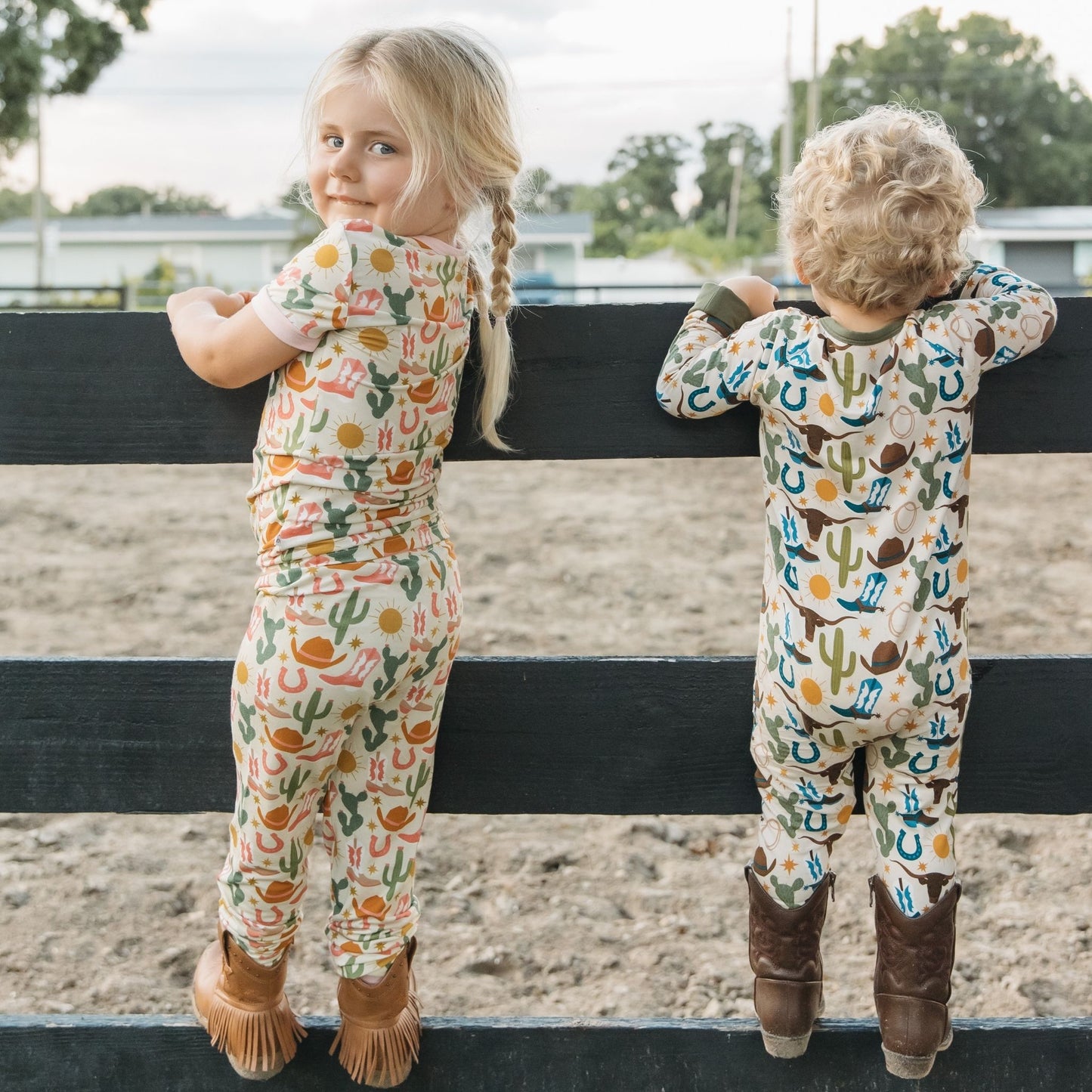 Howdy Western Bamboo Convertible Baby Pajamas