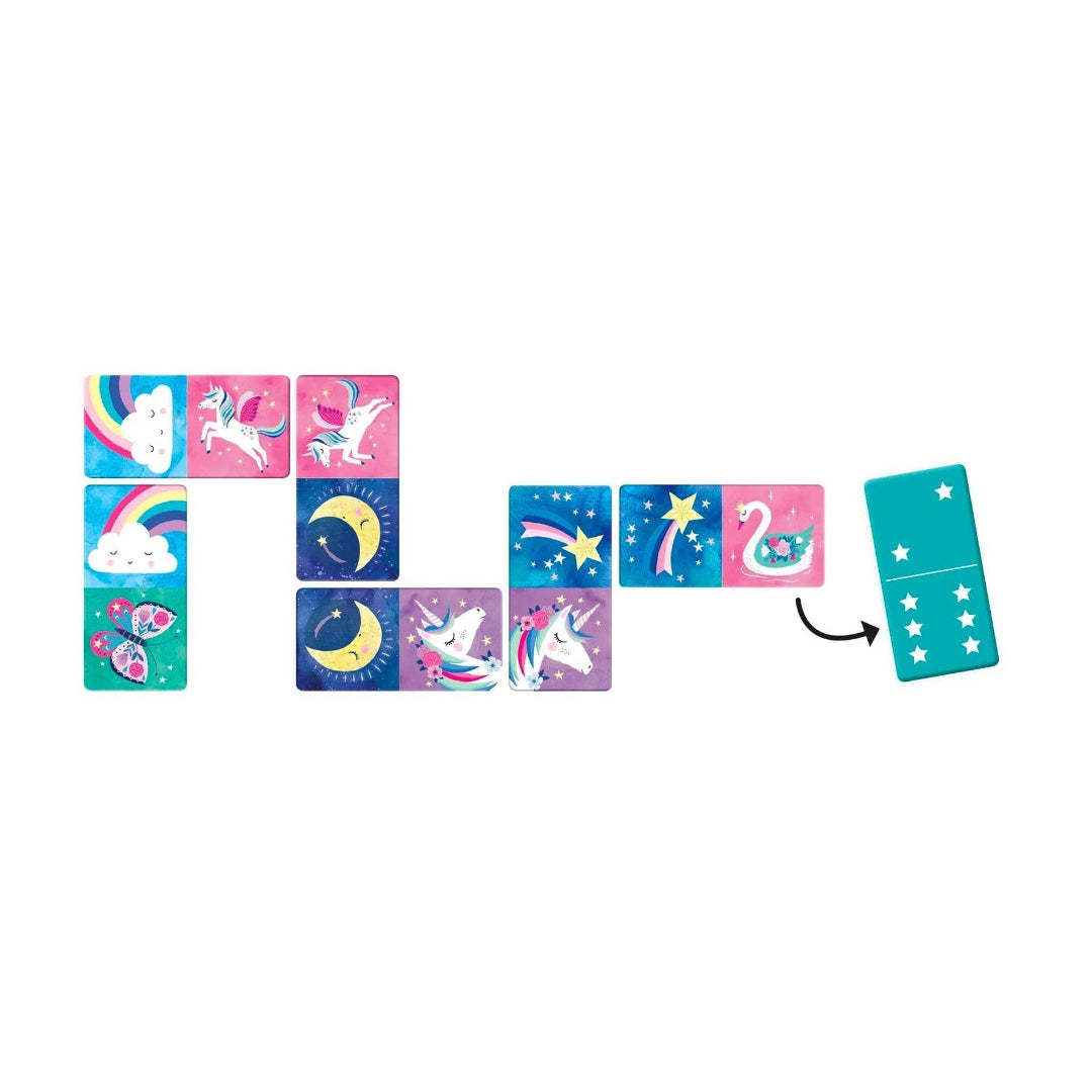 unicorn themed dominoes