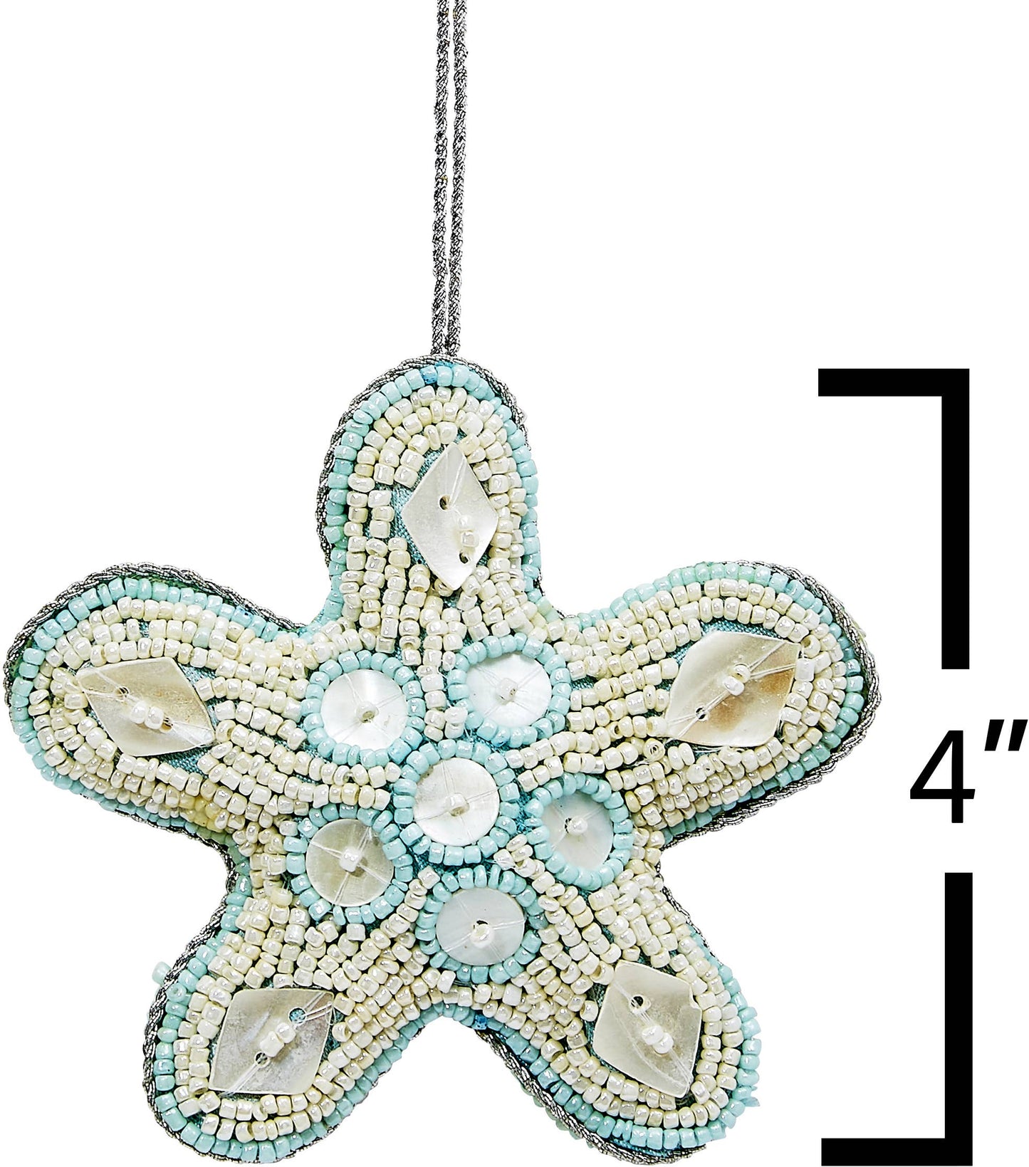 HS Seashells - Starfish Blue MOP & Beaded Ornament