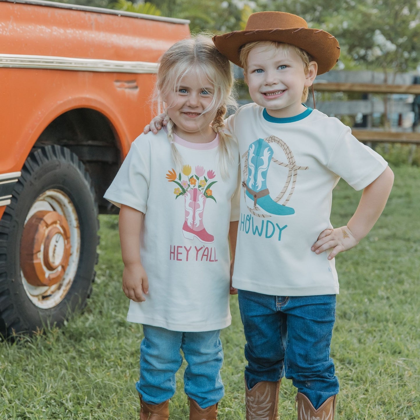 Howdy Western Cotton Ringer Toddler Short Sleeve Shirt