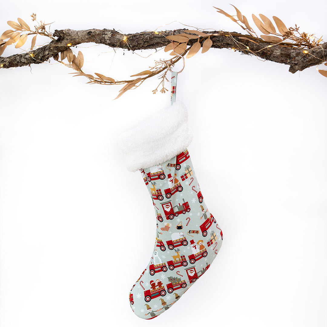 Christmas Train Bamboo Stocking