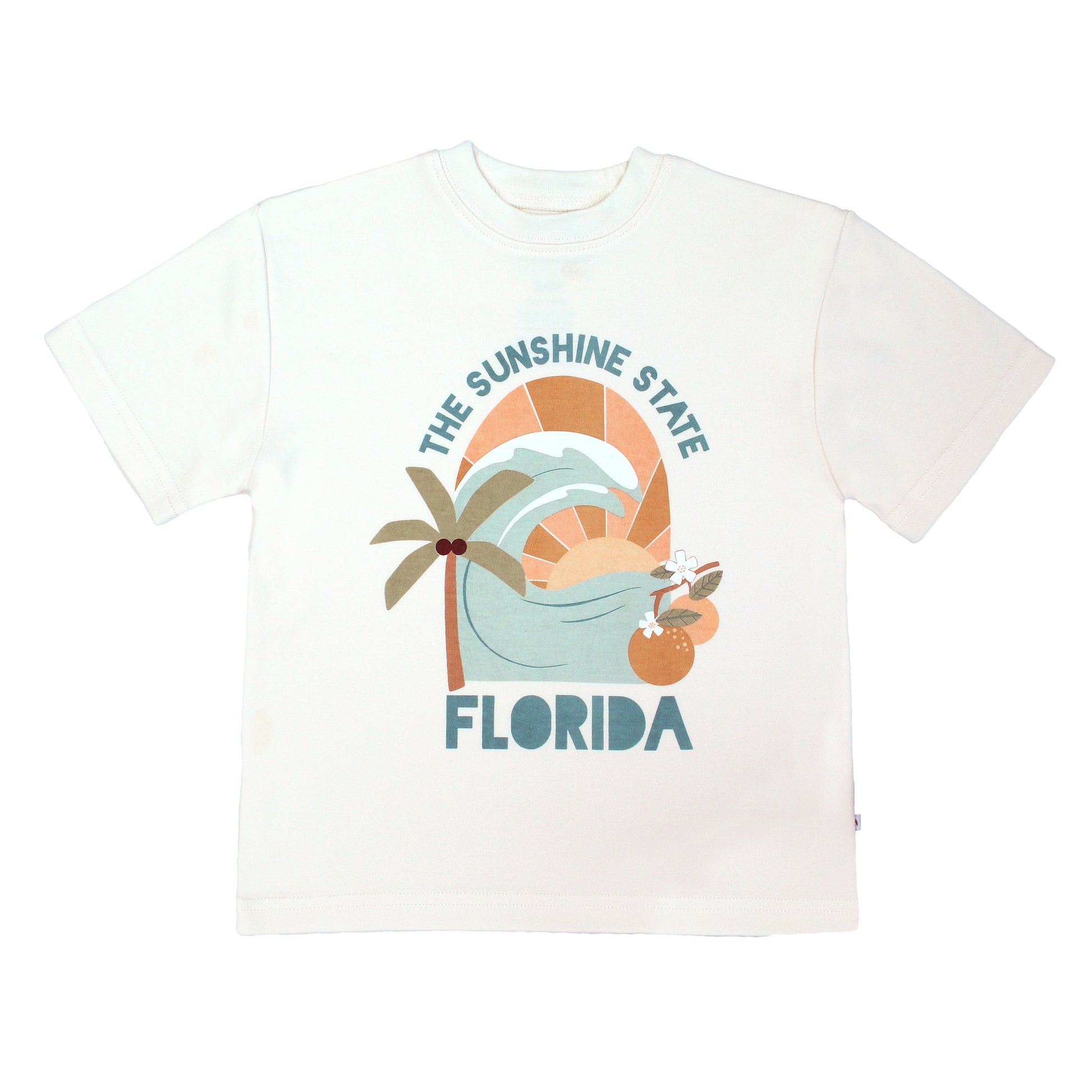 Florida state toddler shirt – soft & breathable 100% cotton with unique vintage-inspired print, perfect for summer days and sibling matching.
