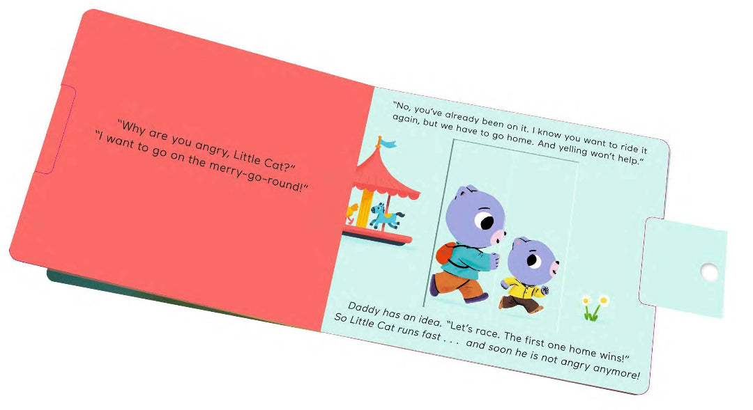 Children's book with colorful illustrations and text on a white background