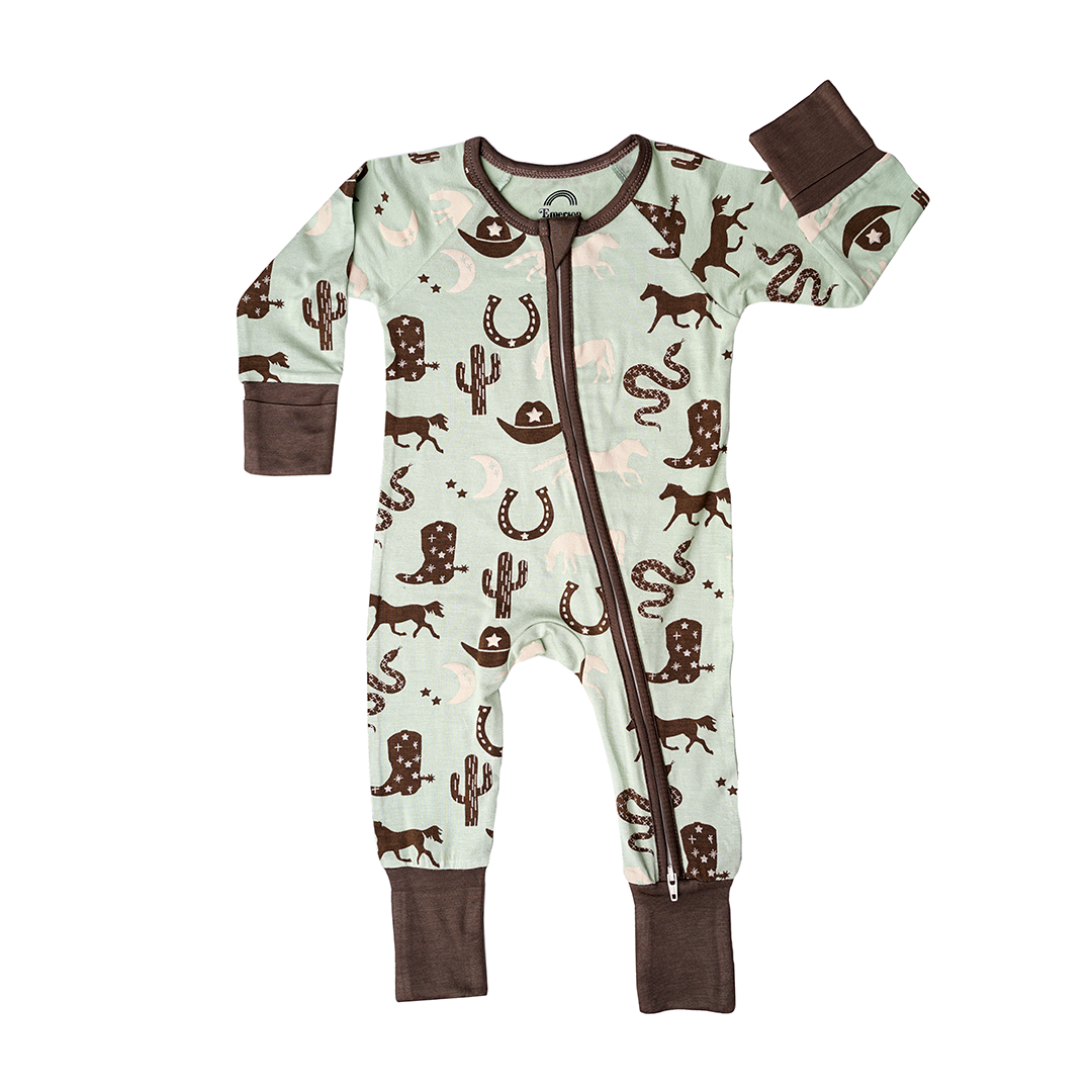 Giddyup Western Bamboo Baby Pajama Convertible Zippy Pajamas