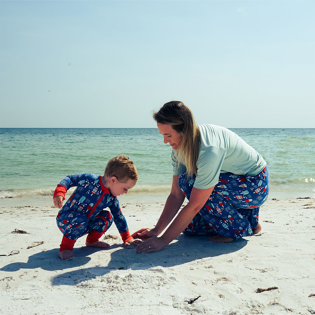 FINAL SALE Party Pops (Fourth of July Fireworks) Bamboo Unisex Relaxed Lounge Pajama Pants