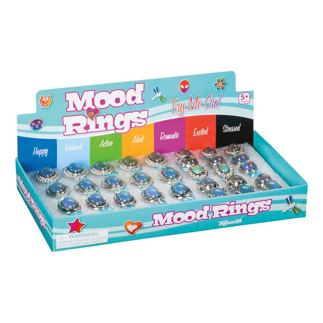 mood rings that change color based on your mood. each ring is sold separately