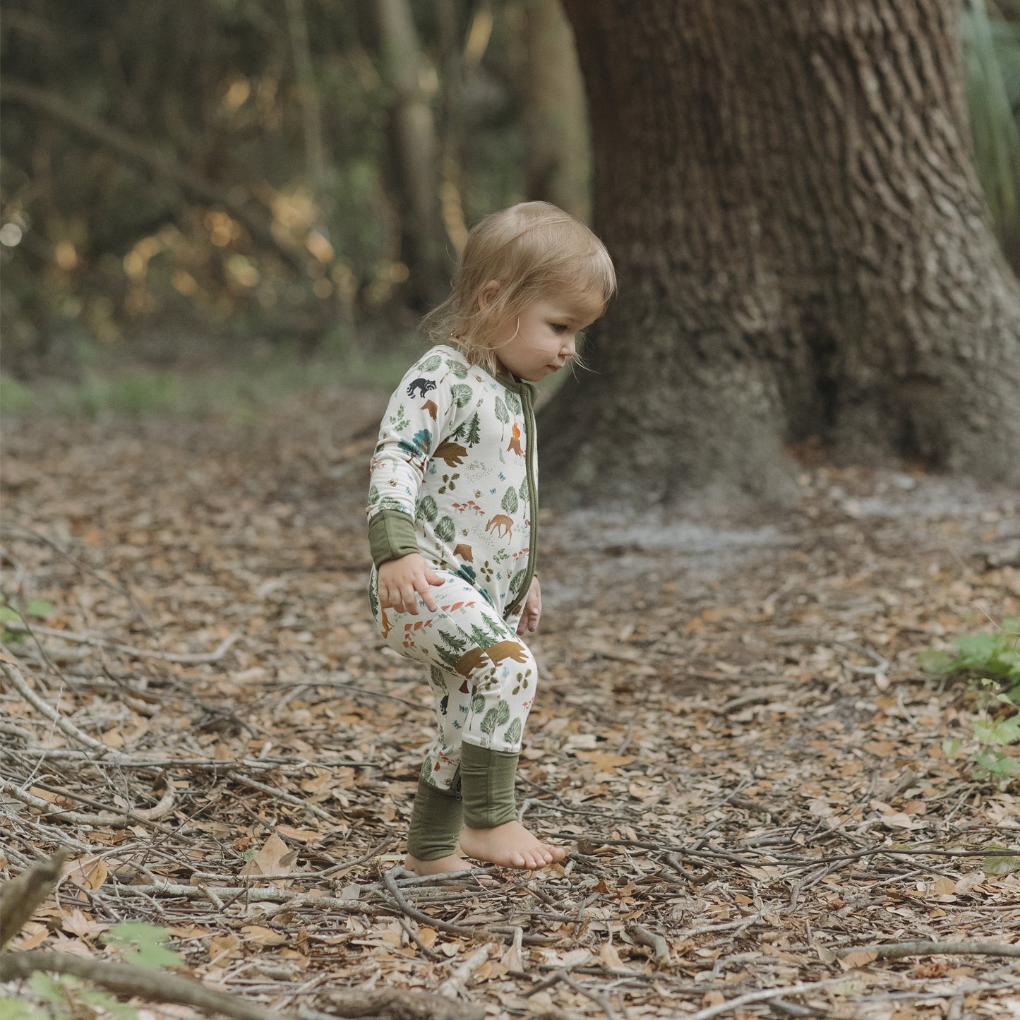 In the Woods Bamboo Convertible Baby Pajamas