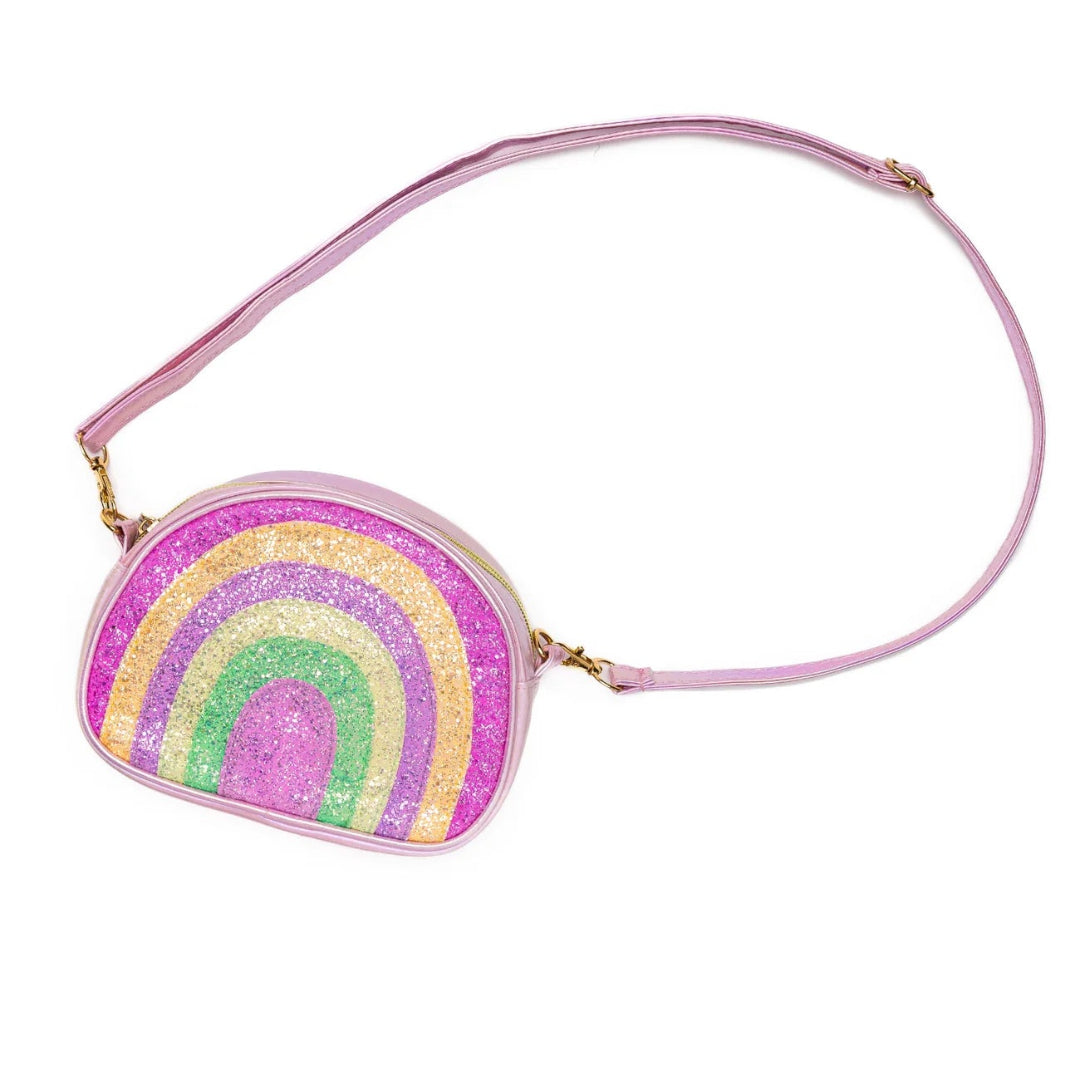 Colorful rainbow shaped crossbody bag from Great Pretenders