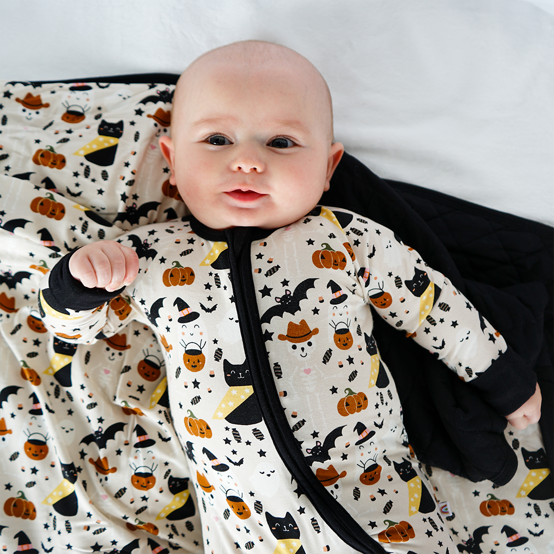 Spooky Cute Halloween Beige Bamboo Baby Pajama