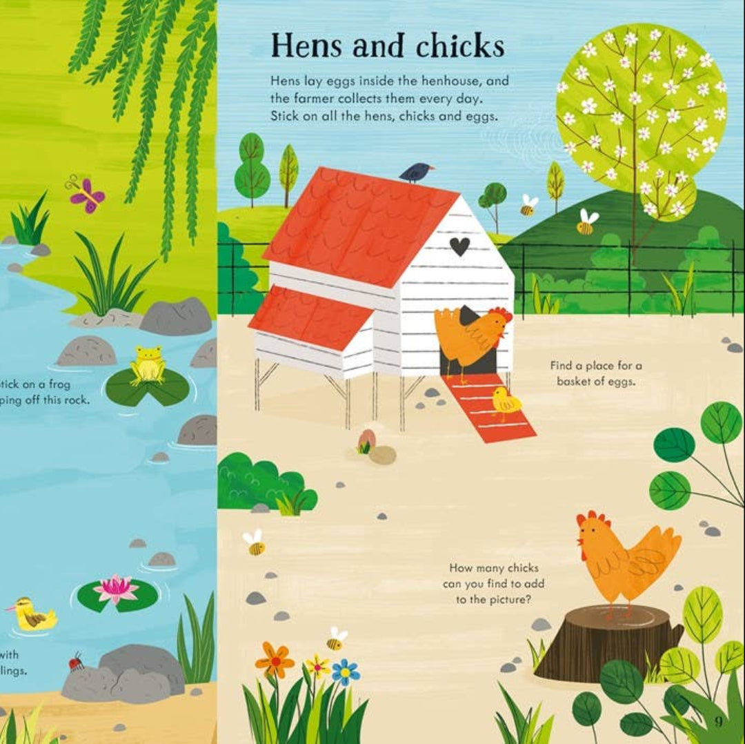 250 stickers in Farm book for children