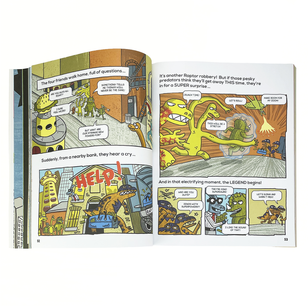 inside of activity book that looks like a comic strip