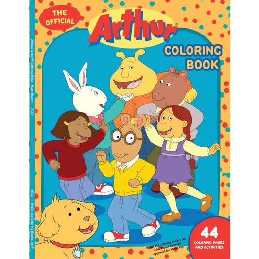 Coloring book with Arthur and his friends dancing on the front cover