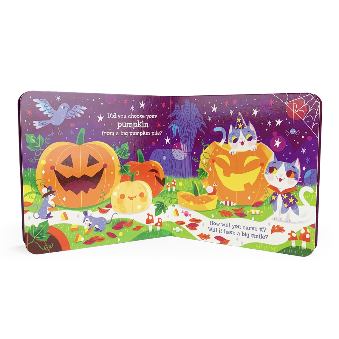 Halloween themed page inside Halloween board book
