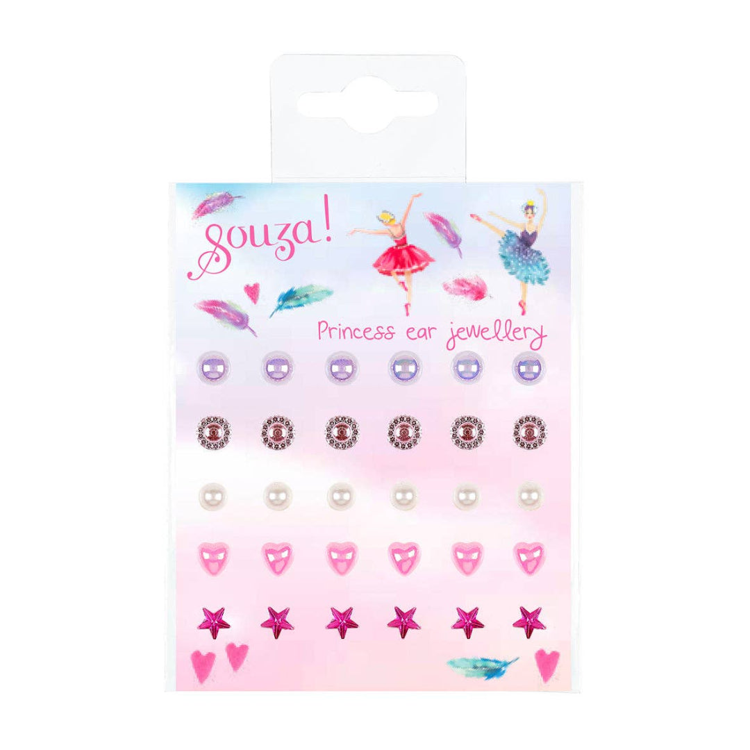ballerina themed stick on earrings