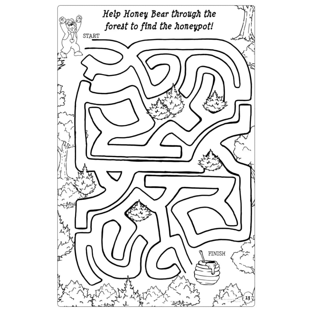 a Berenstain Bears themed maze that you can color in