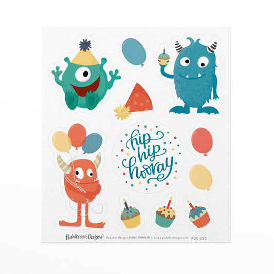birthday monsters sticker sheet