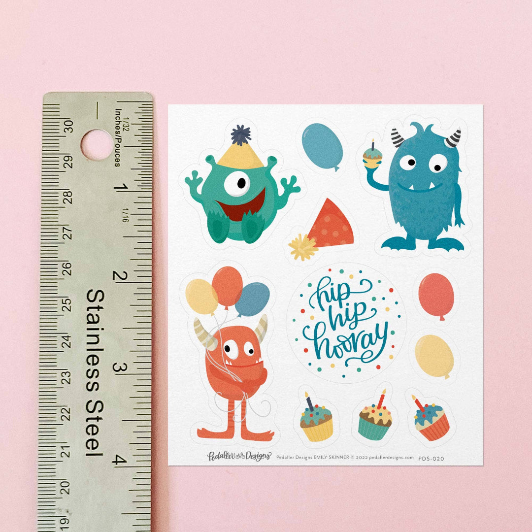 Birthday Monsters Sticker Sheet