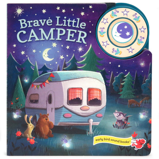 board book about a brave little camper with sounds