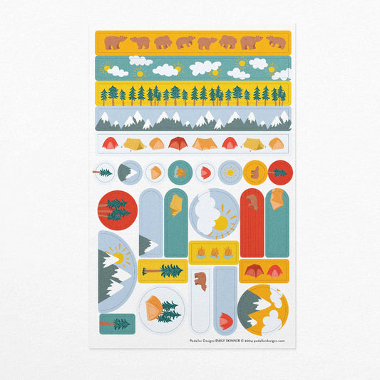 camping themed journaling stickers