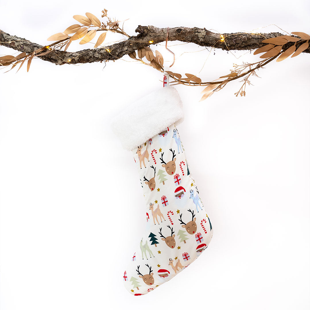 Santa and Friends Bamboo Christmas Stocking
