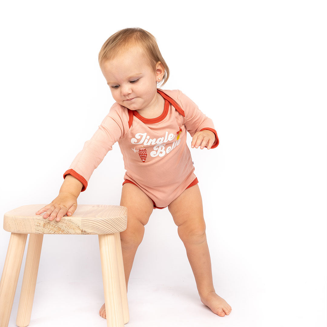 Jingle Belle Christmas Viscose Bamboo Terry Ringer Baby Onesie
