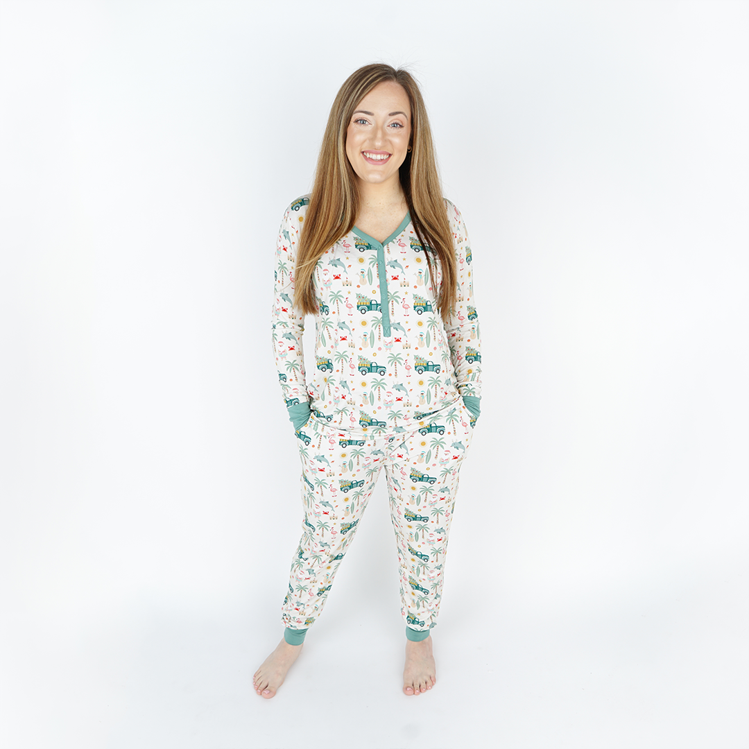 Coastal Christmas Bamboo Women's Jogger Pajama Pants