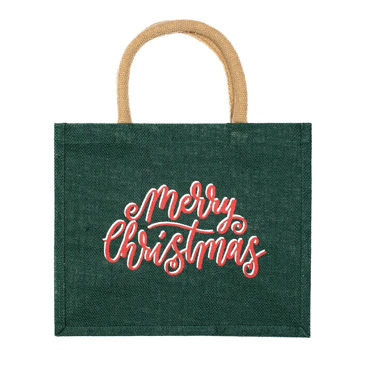 The Royal Standard - Merry Christmas Gift Tote Dark Green/Red 12x10x8