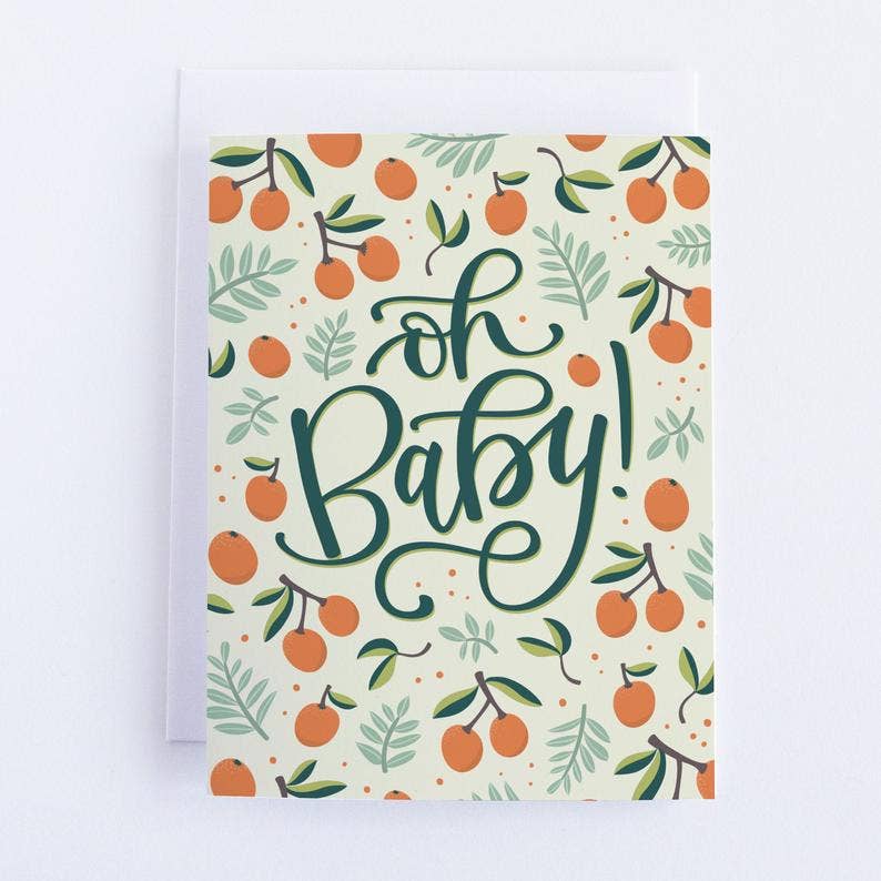 Oh Baby Card - Oranges