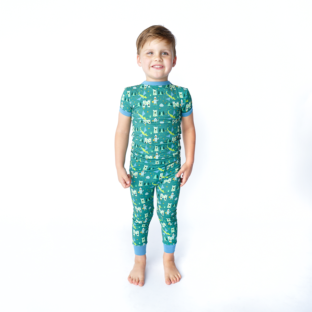 Ever After Short Sleeve Bamboo Kids Pajama Pants Set
