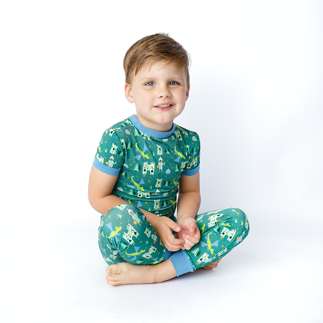 Ever After Short Sleeve Bamboo Kids Pajama Pants Set