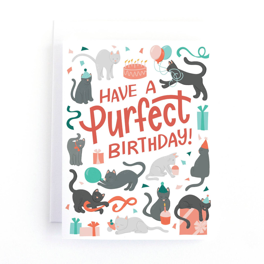 birthday card with cats on it that says have a purfect birthday