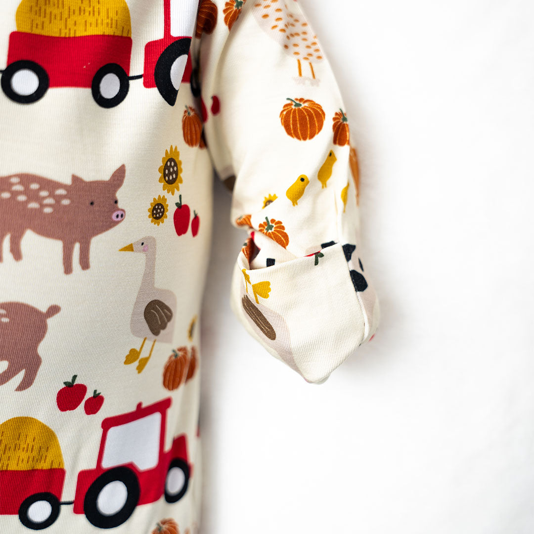 Farm Friends Bamboo Swaddle Knotted Gown and Hat Newborn Baby Gift Set