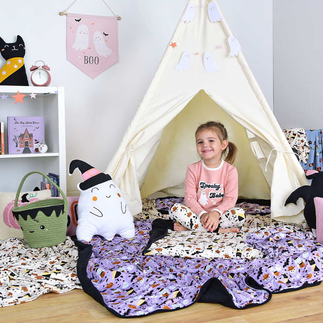 Lucy's Room Spooky Cute Halloween Purple Luxury Bamboo Quilt