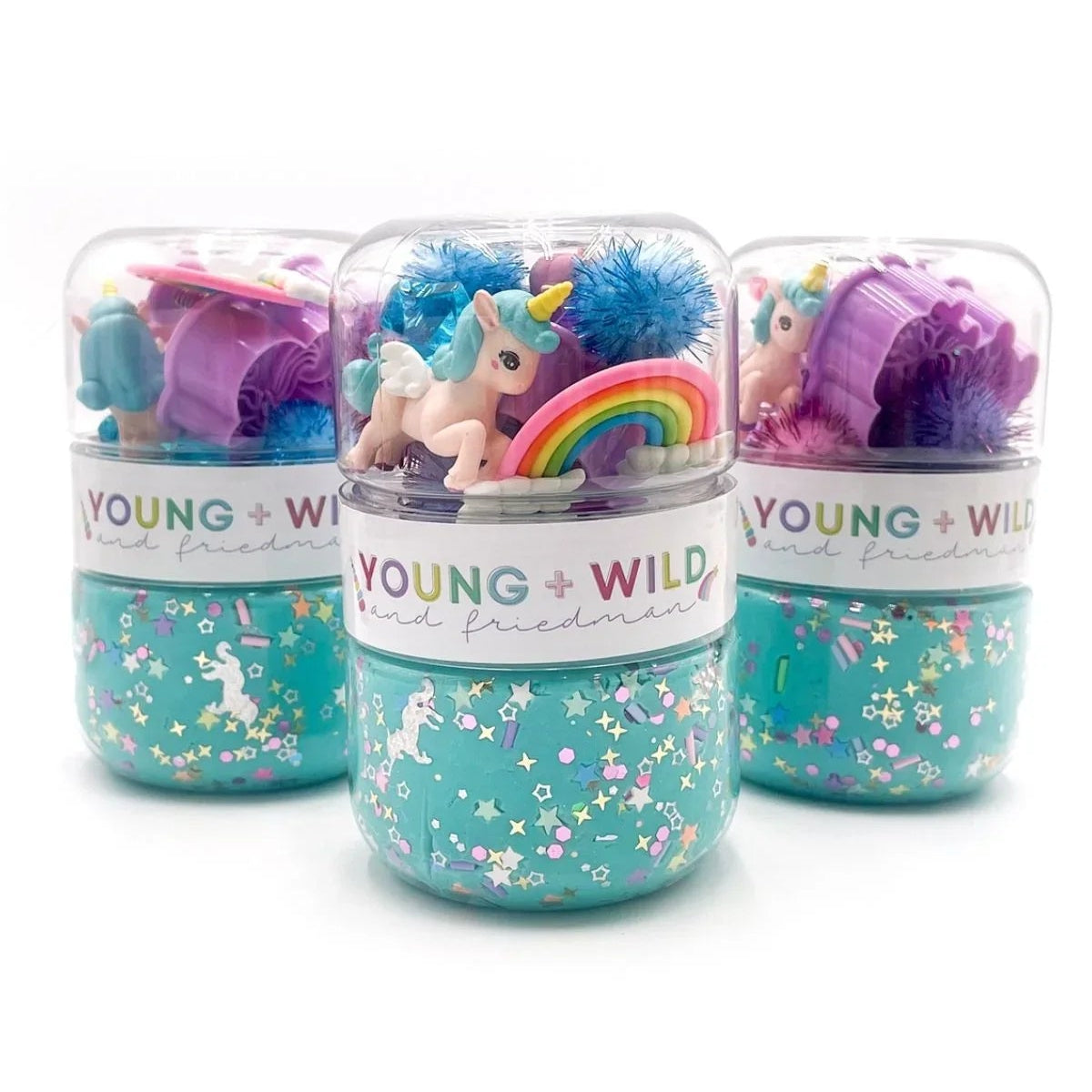 Young + Wild & Friedman - Unicorn Grab & Go Sensory Dough Jar