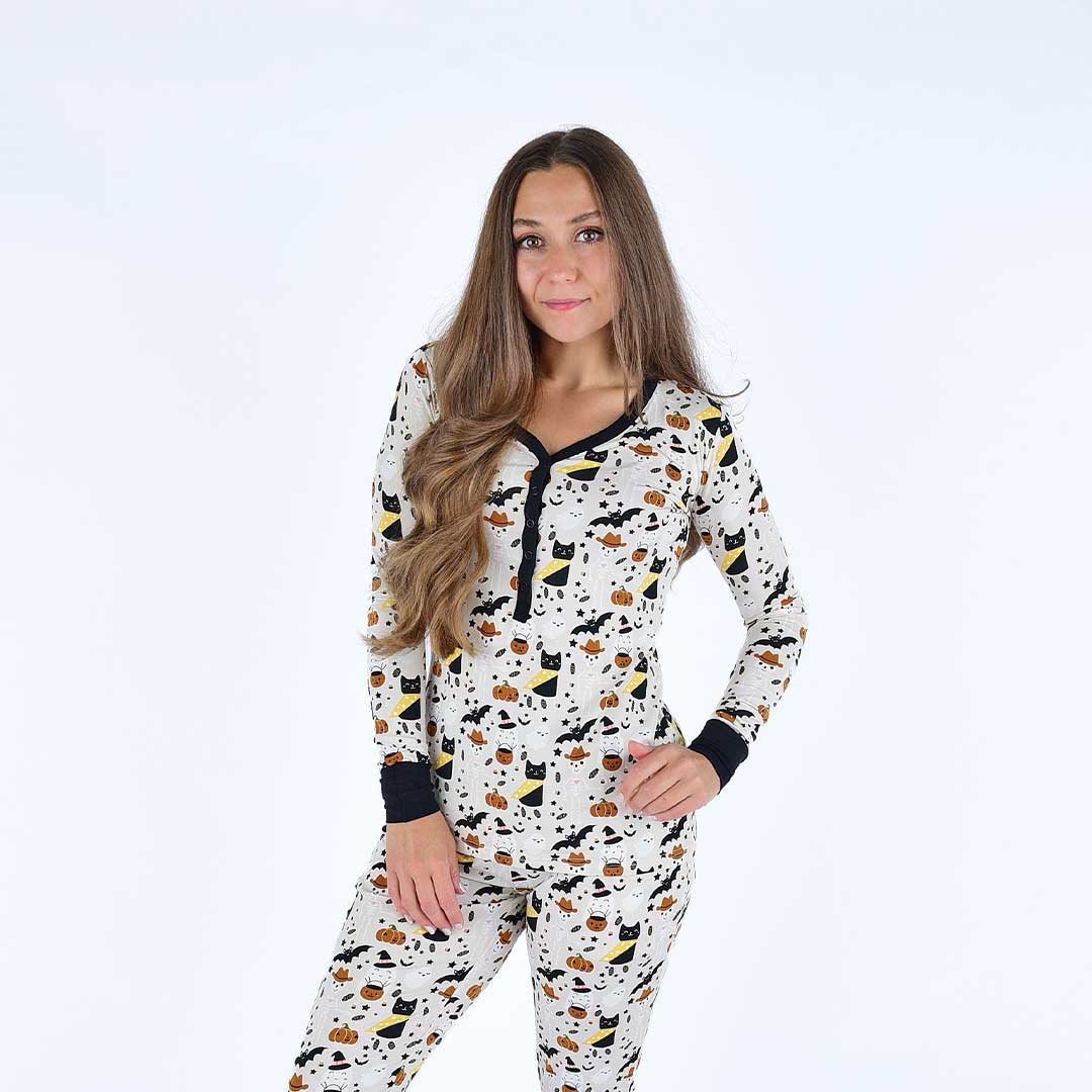 Spooky Cute Halloween Beige Bamboo Women's Top