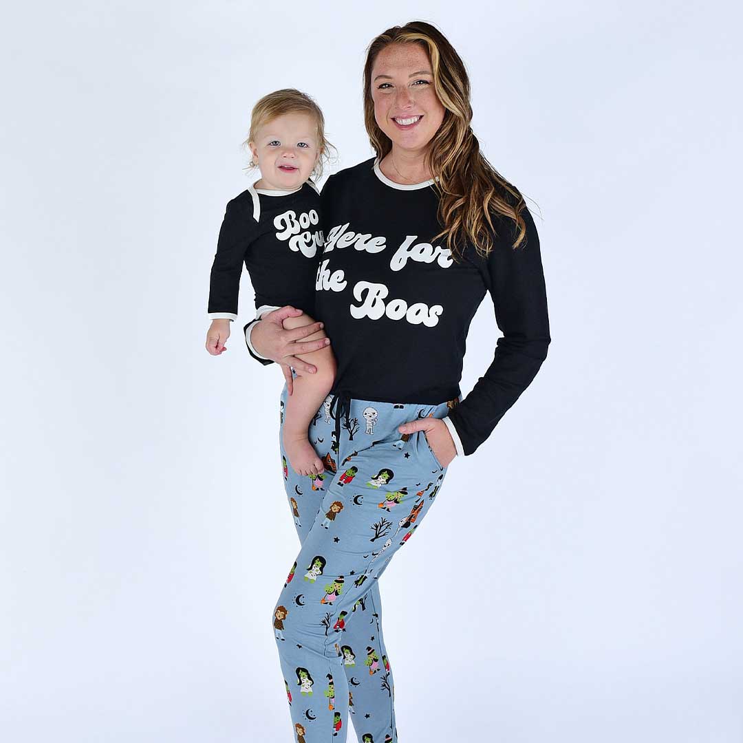 Boo Crew Halloween Long Sleeve Viscose Bamboo Terry Ringer Baby Onesie