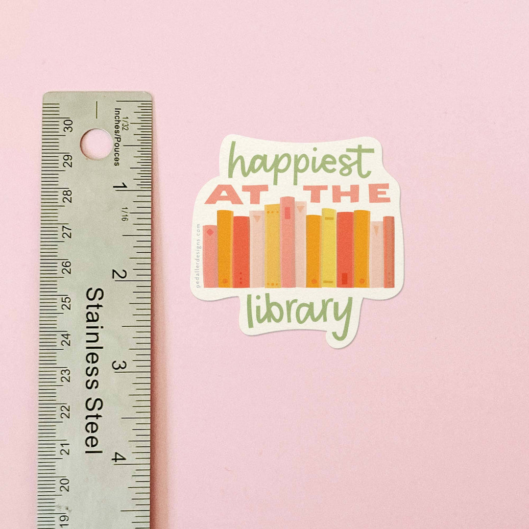 Happiest at the Library Sticker