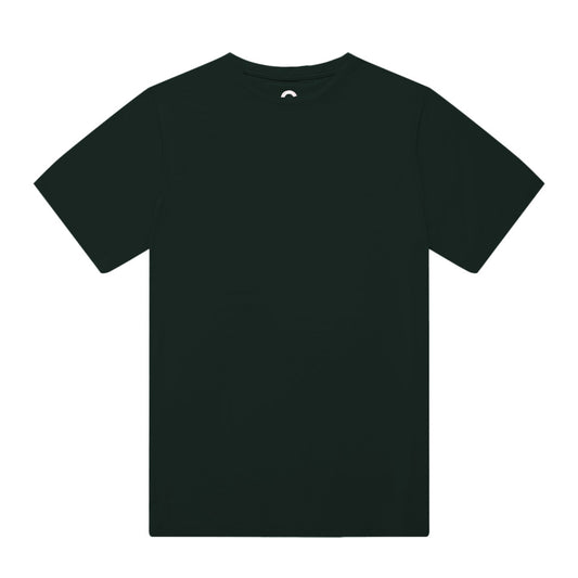 Hunter green Camp Emerson bamboo short sleeve tee flat lay.