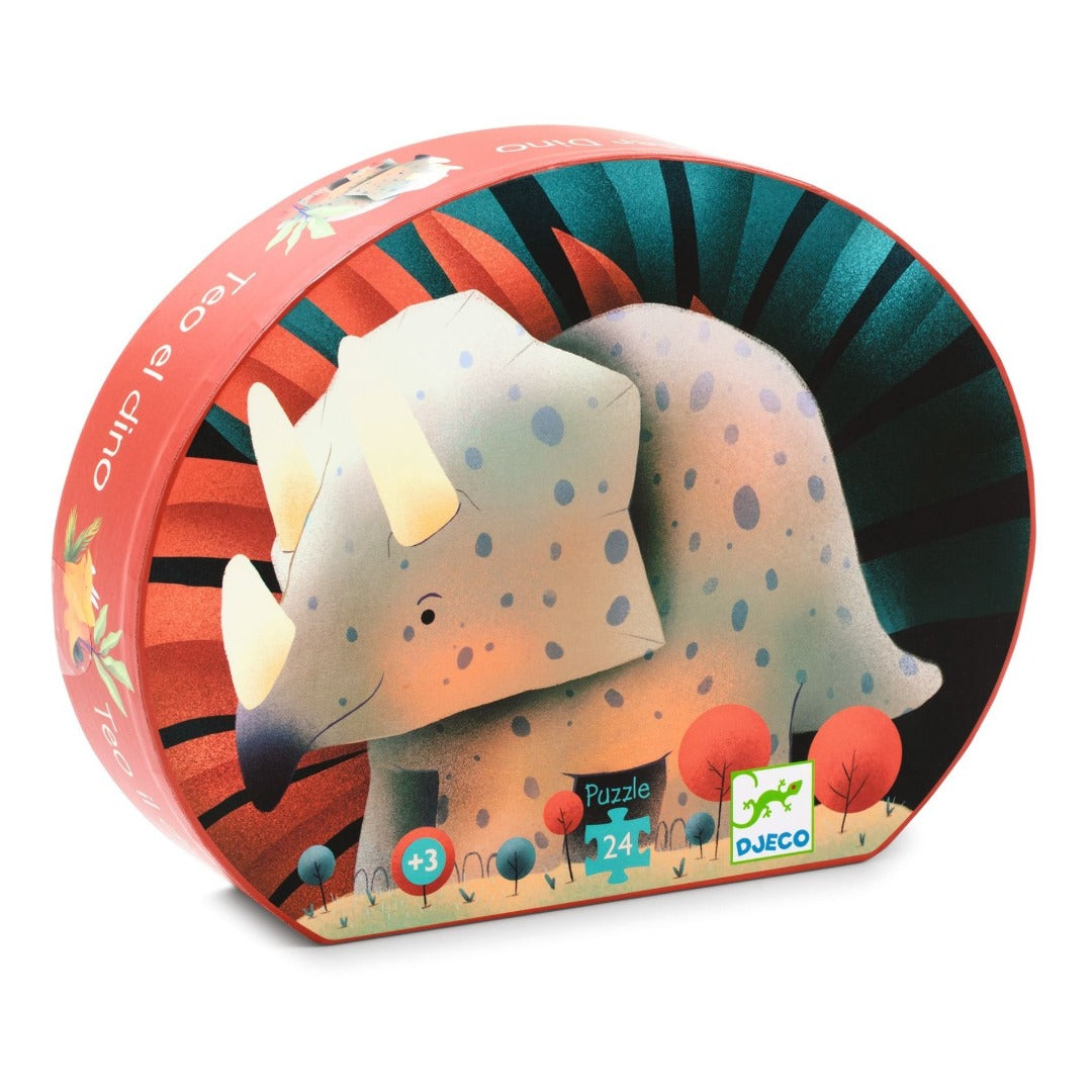 Silhouette Teo the Dinosaur Triceratops Puzzle (24 Pcs)