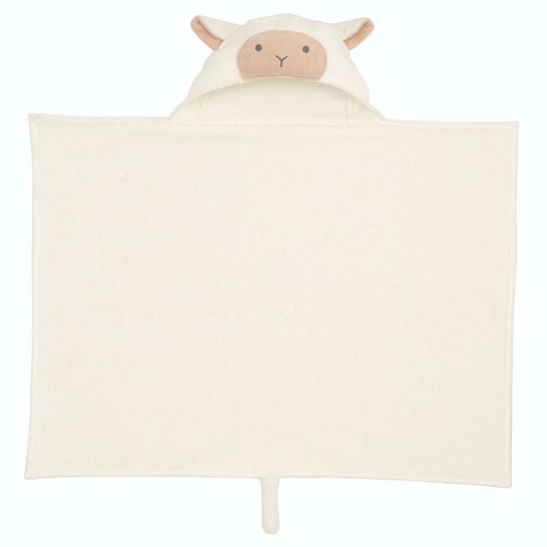 Cream Lambie Hooded Baby Bath Wrap