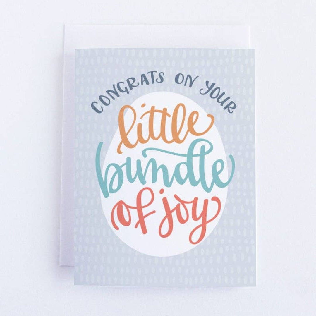 greeting card that says congrats on your little bundle of joy