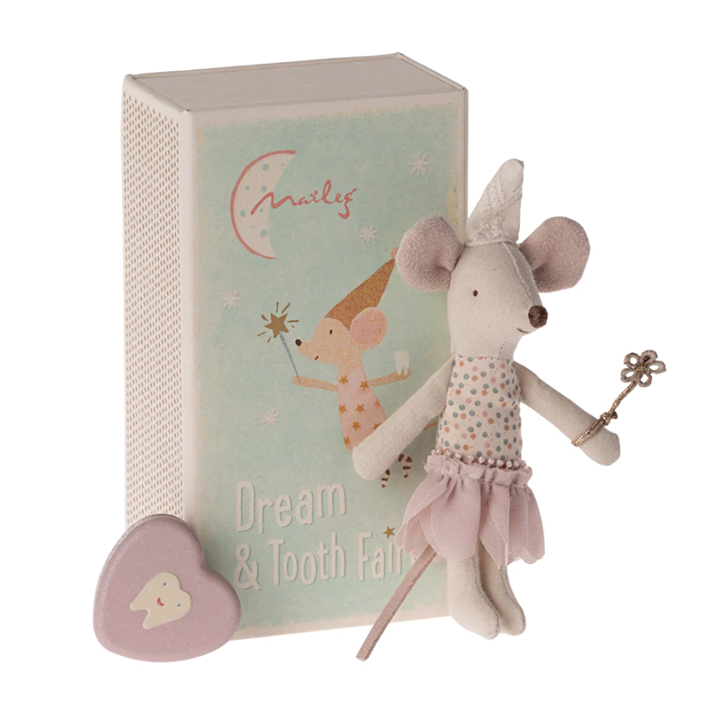 Maileg Tooth Fairy Mouse, Little Sister in Match Box