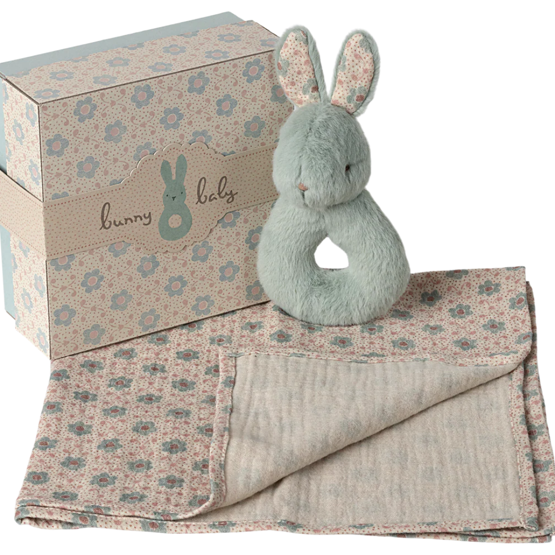 Maileg Rabbit Rattle Set - Mint