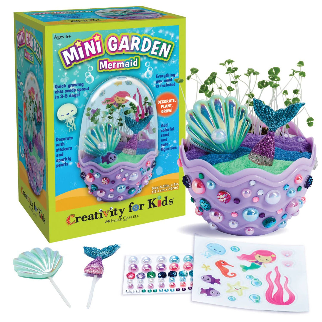 a mermaid themed kit to grow a mini garden