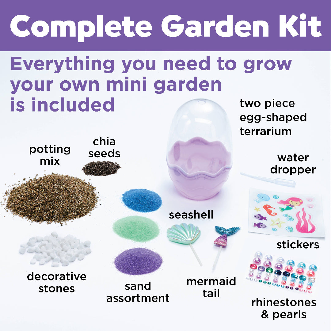 a mermaid themed kit to grow a mini garden