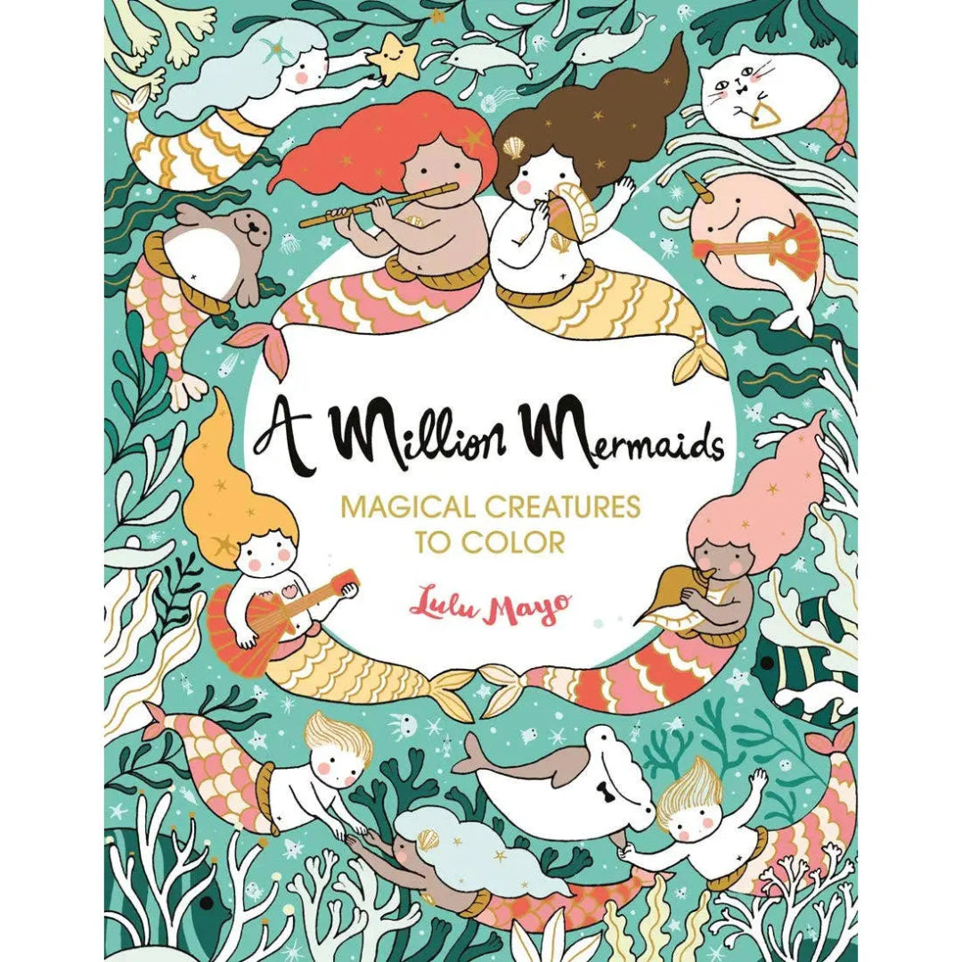 a coloring book with lots of mermaids on the cover