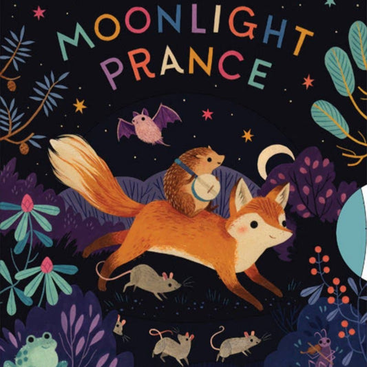 Book cover of 'Moonlight Prince' with fox, squirrel, and mouse illustrations on a dark background.