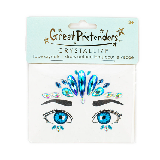 blue face crystals for a mermaid look